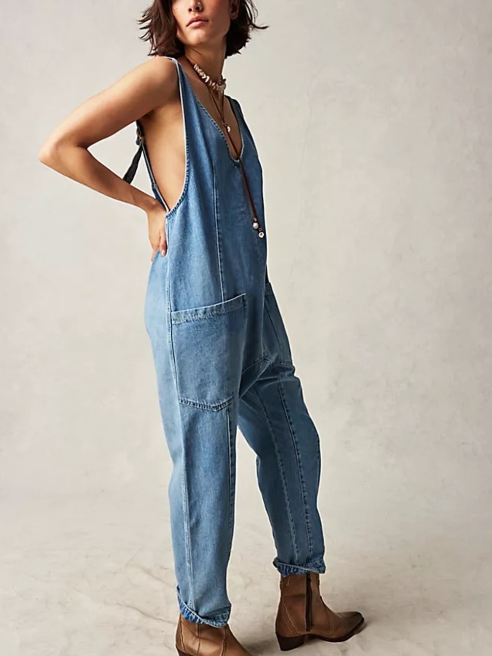 Denim Utility Jumpsuit Overalls Dungarees